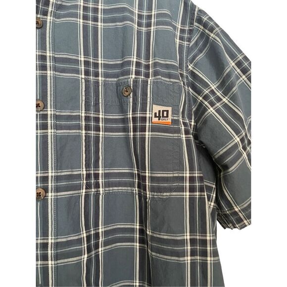 40 Grit Men's Multi Gray Buttons Up Collared Short Sleeve Shirt Large - Picture 2 of 12